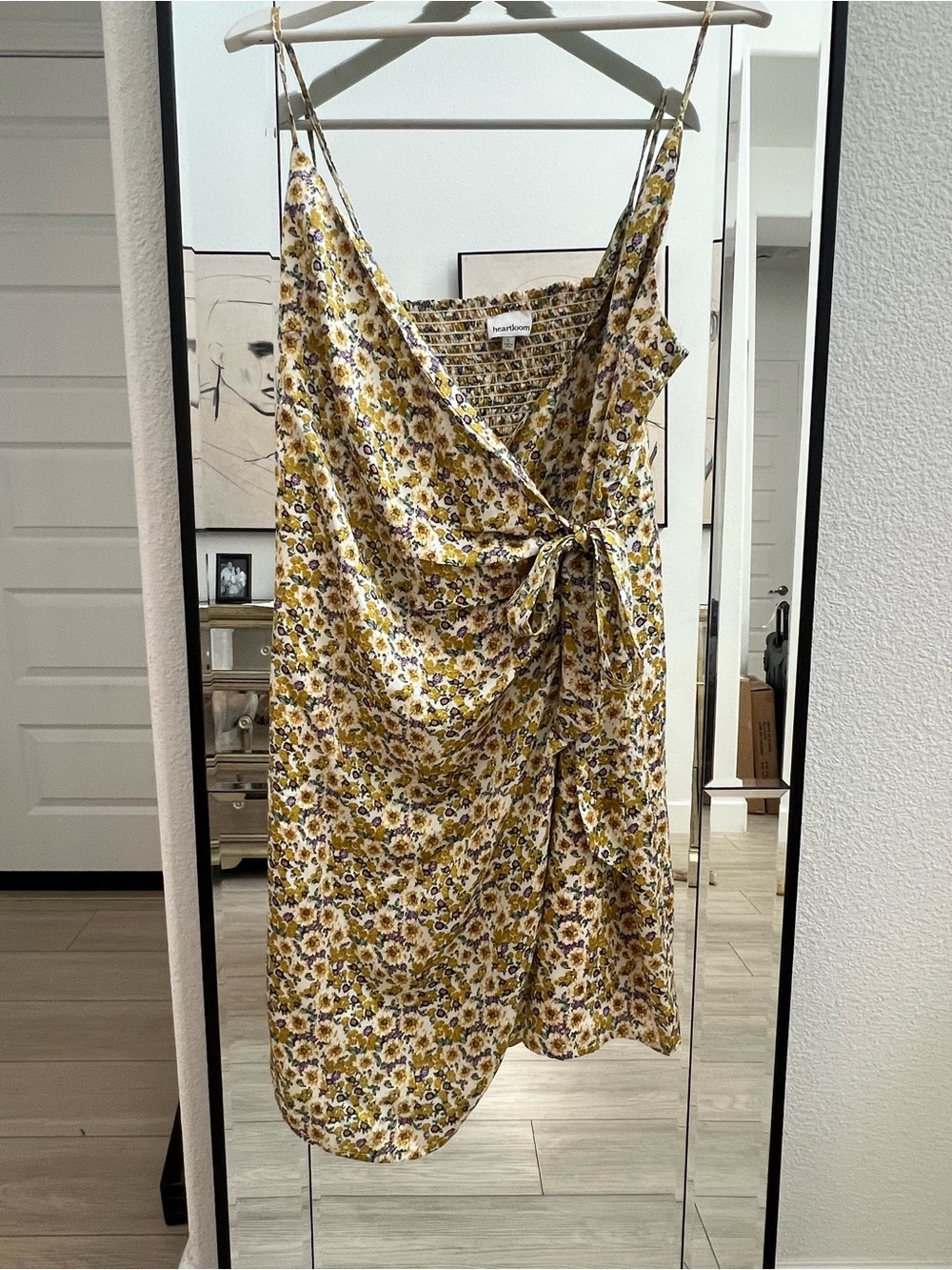Heartloom Yellow Floral Midi Wrap Dress